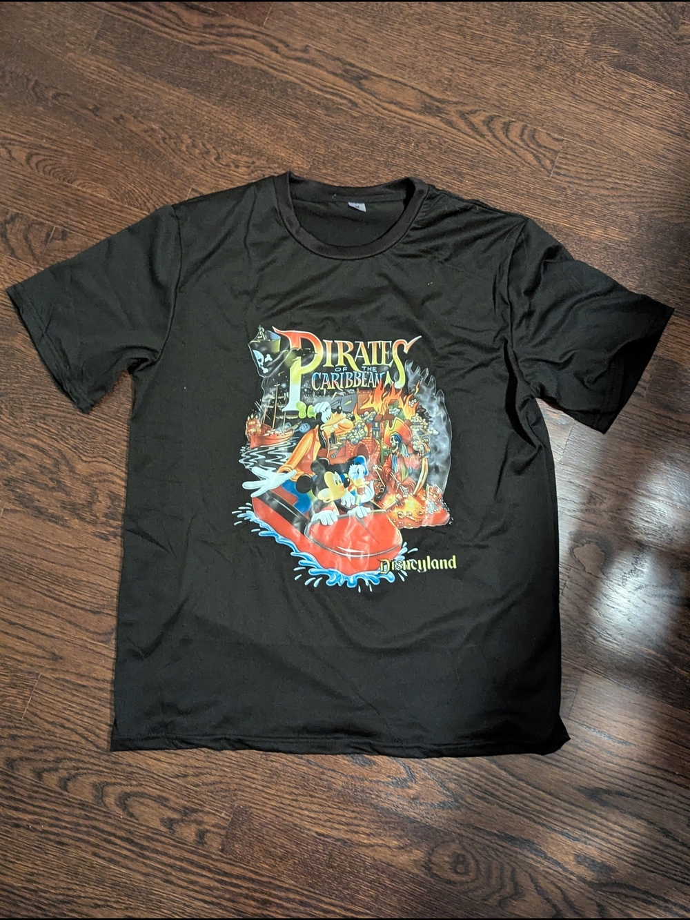 Disneyland Pirates of the Caribbean Ride TShirt Mickey Goofy Black Size L-XL NEW